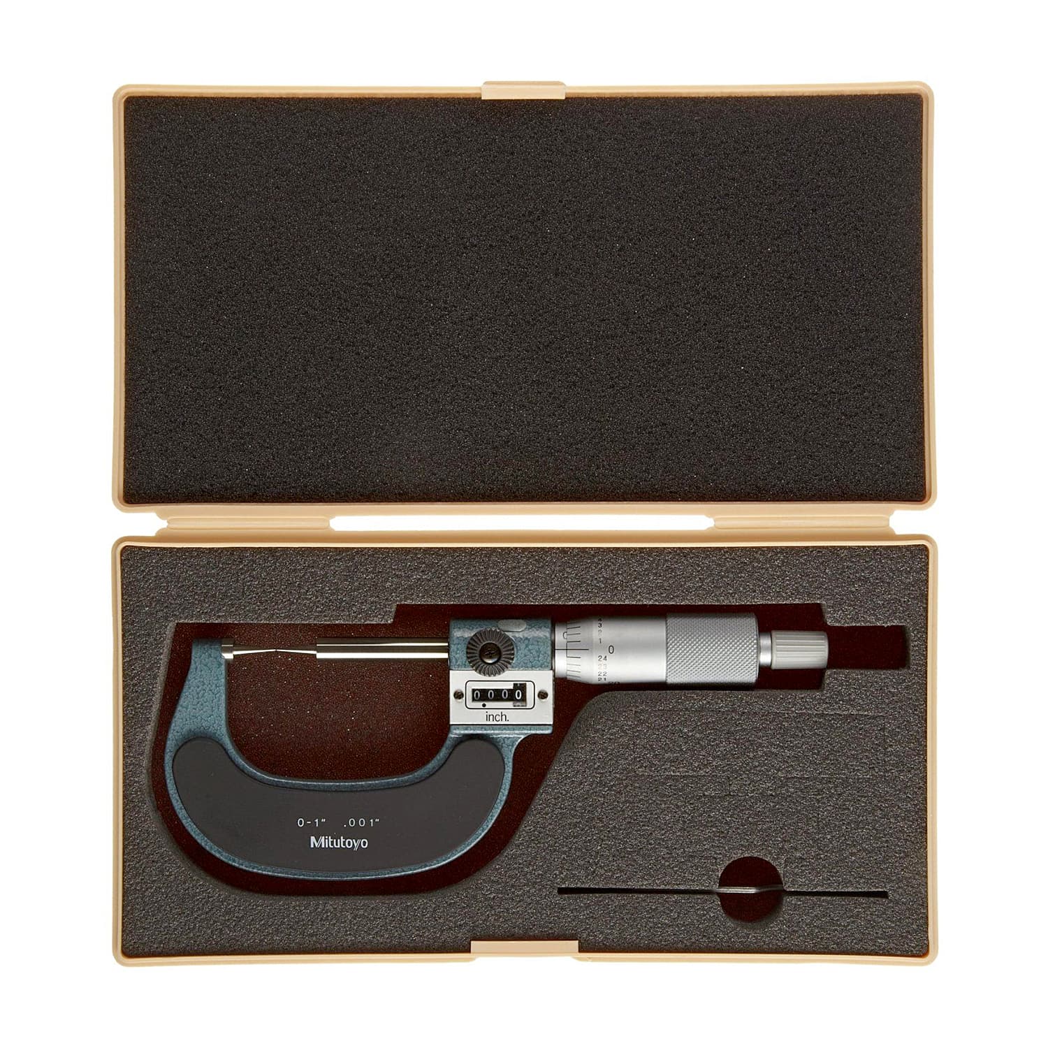 Mitutoyo 0 - 1 inch / 15 Degree Mechanical Counter Point Micrometer, 142-177