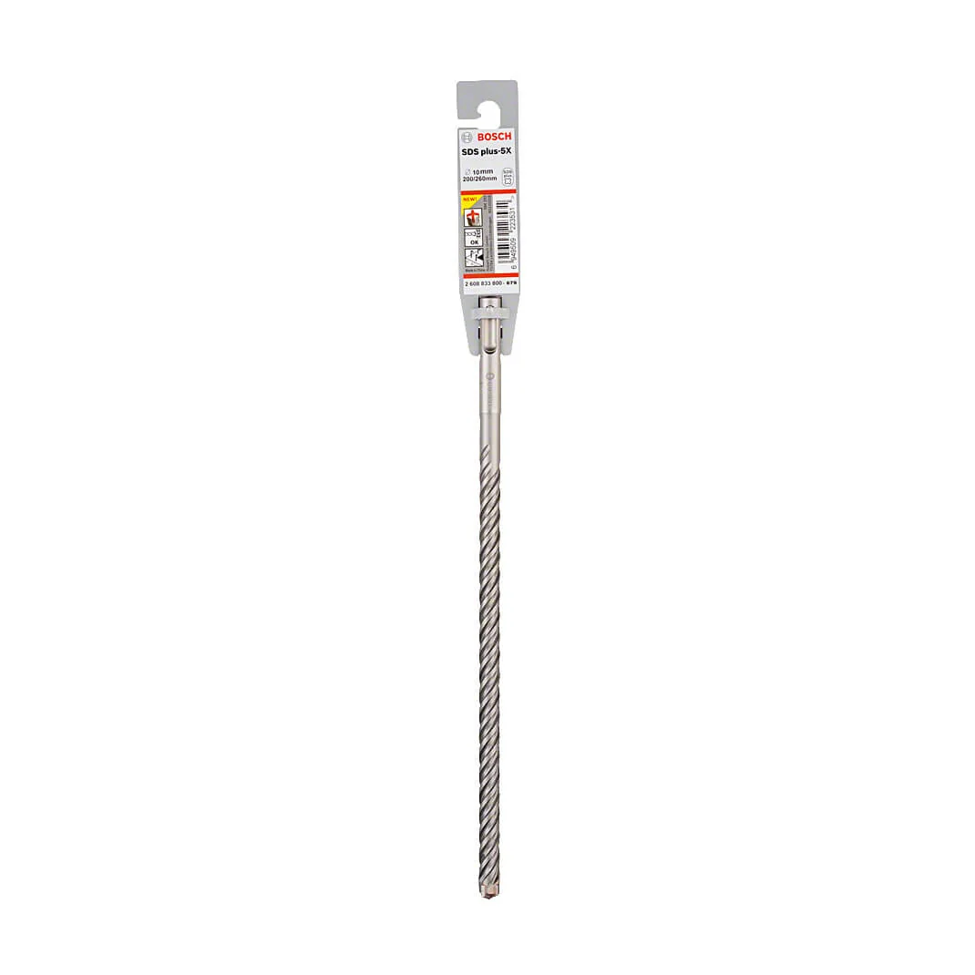 Bosch 10 x 200 x 260 mm SDS Plus-5X Hammer Drill Bits, 2 608 833 800