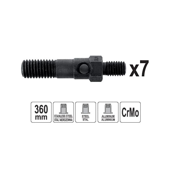 Yato M3 - M12 mm Hand Riveter Nut, YT-36128