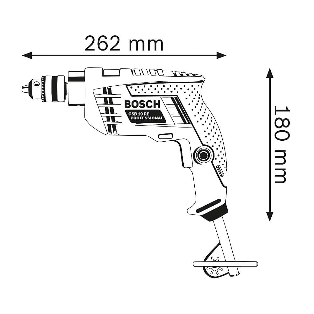 Bosch 10mm 500W Professional Impact Drill With 100 pcs Power & Hand Tool Kit, GSB 10 RE KIT