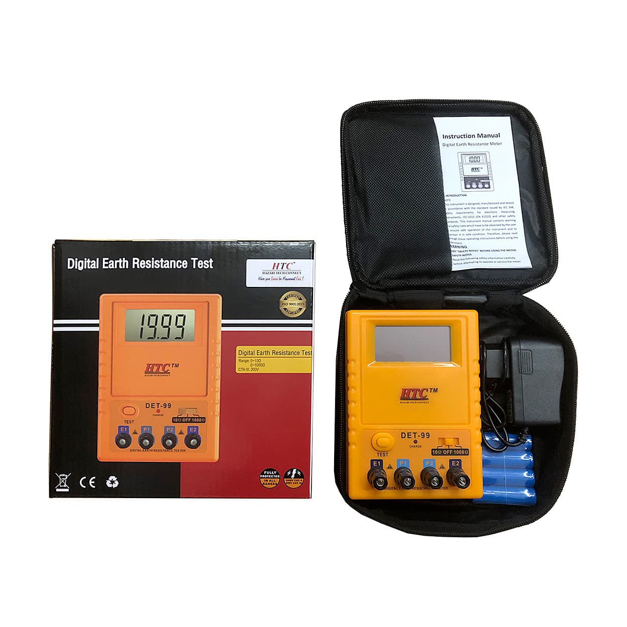HTC 3-1/2 Digit / 1999 Count Digital Earth Tester With 4 Terminals, DET-99