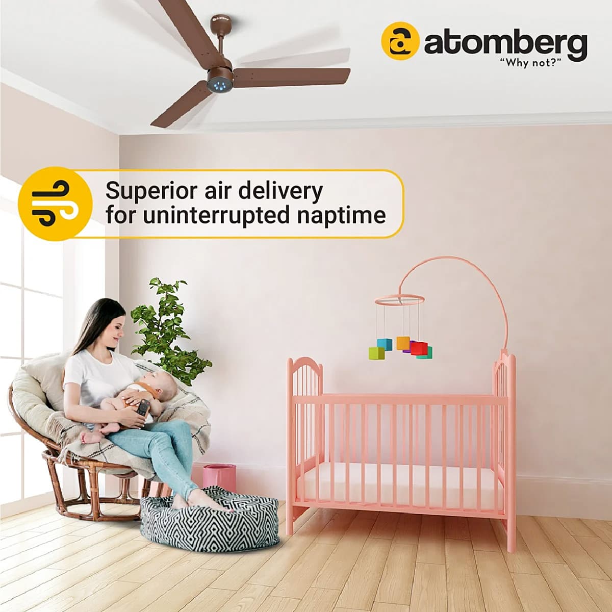 Atomberg Renesa 1200 mm Energy Efficient Ceiling Fan With BLDC Motor & Remote (Matt Brown)