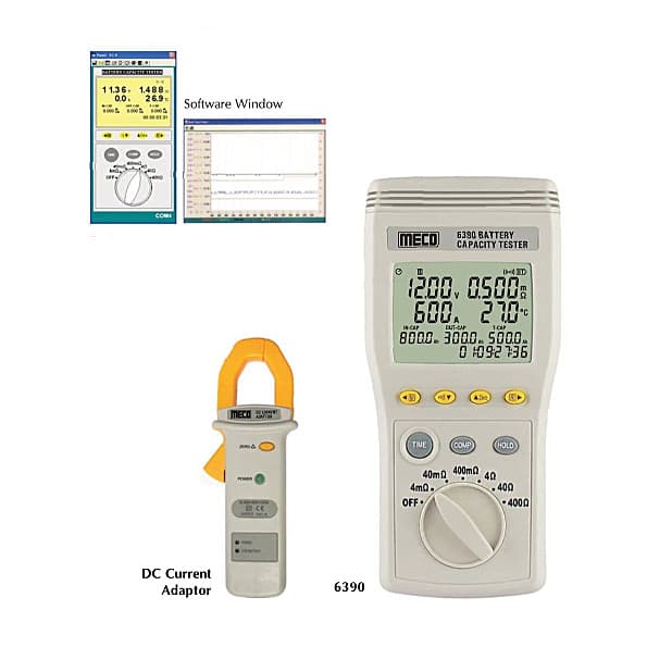 Meco Battery Capacity Tester With DC Clamp Meter (Upto 1200 AH & 60V), 6390