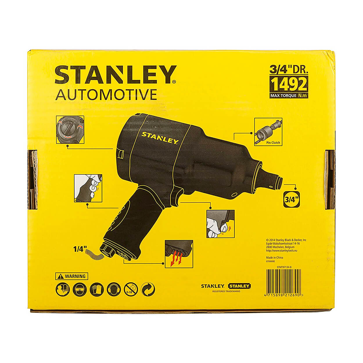 Stanley 3/4 inch Chrome Molybdenum Steel Air Impact Wrench, STMT97134-8