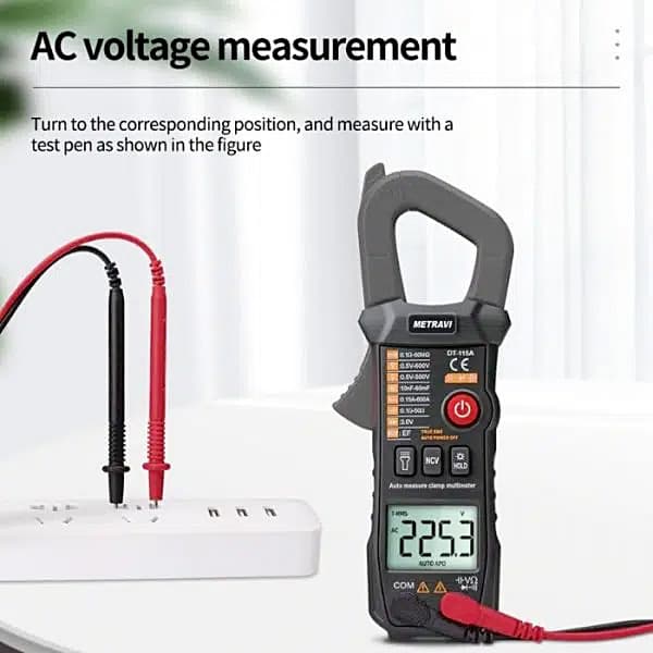 Metravi 3-5/6 Digit / 600A Digital TRMS AC/DC Clamp Meter, DT-115A