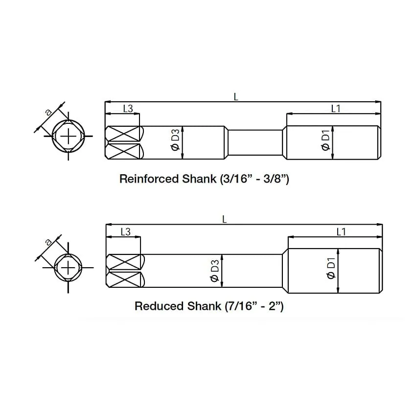 ITM BSF Thread 2 Inch HSS Hand Taps (Set of 3 Pcs)