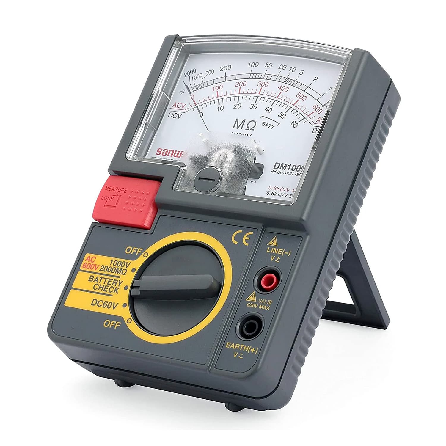 Sanwa 1000V / 2000 MOhms Range Analog Insulation Tester, DM1009S