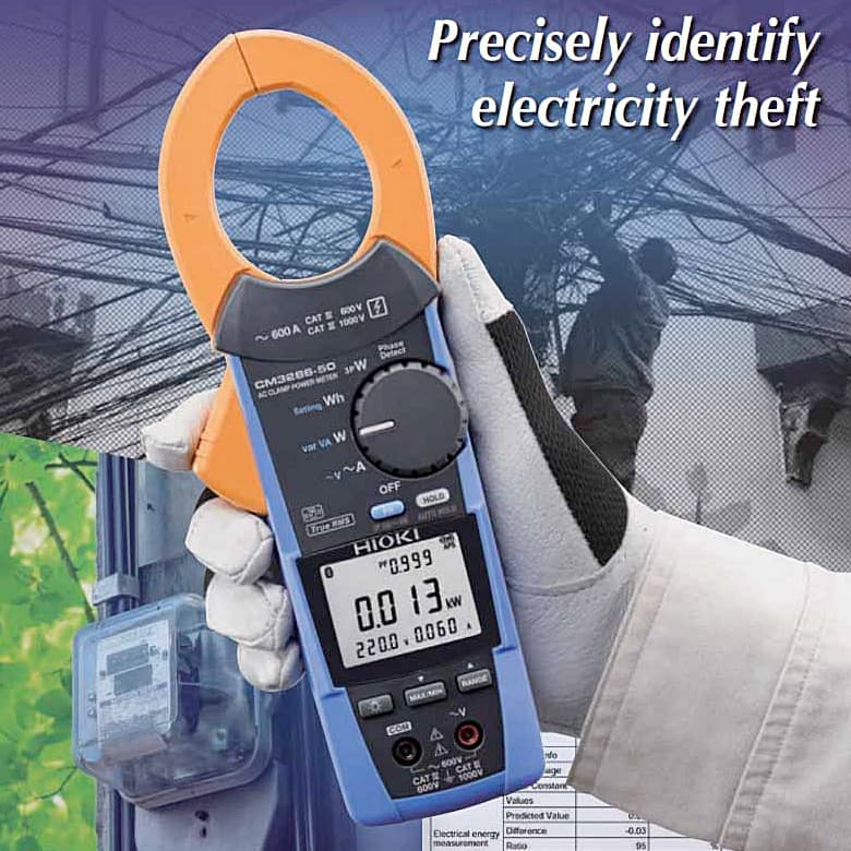 Hioki 0.060 - 600.0 A AC Power Clamp Meter, CM3286-50