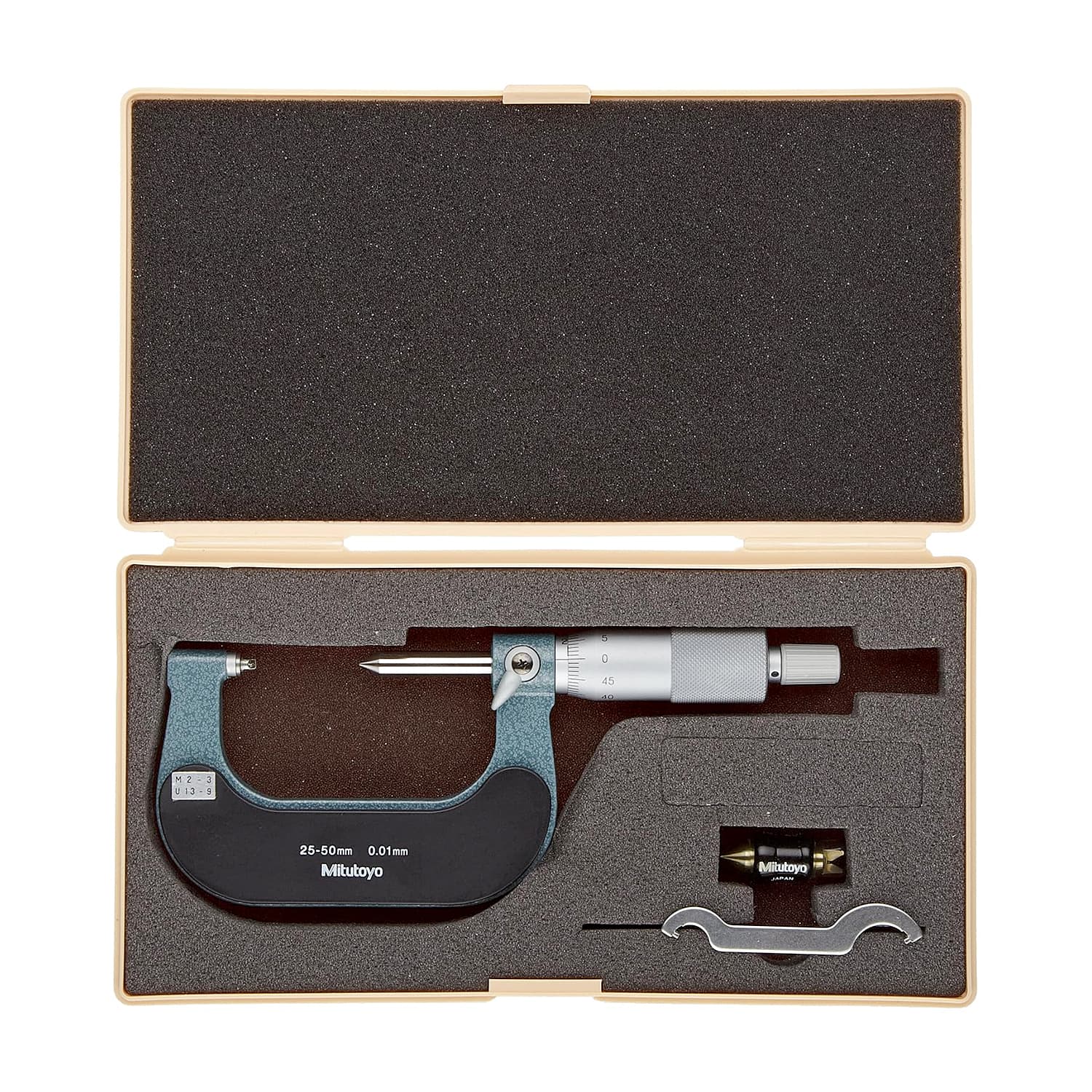 Mitutoyo 25 - 50 mm Screw Thread Micrometer (13 - 9 TPI), 125-109
