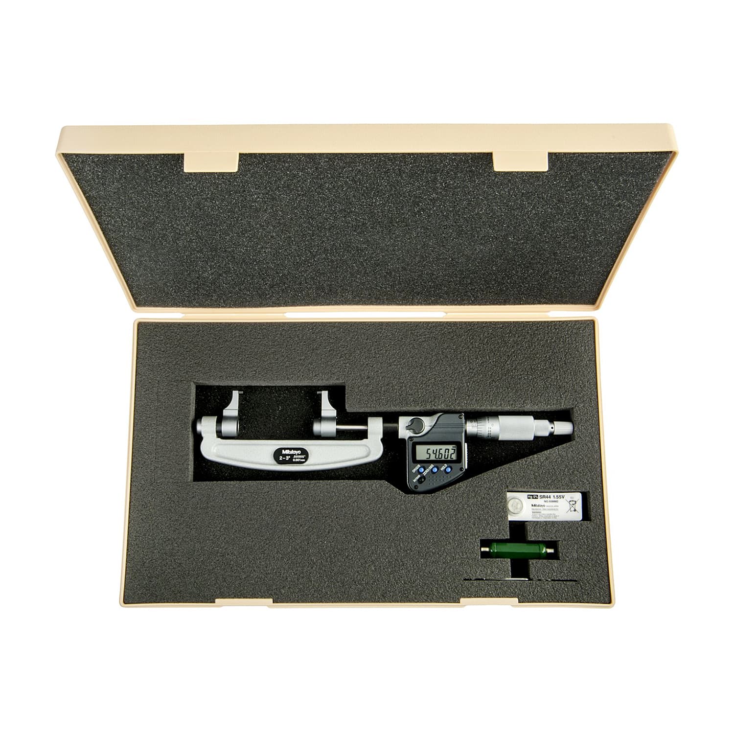 Mitutoyo 2 - 3 inch (50.8 - 76.2 mm) Digital Caliper Type Micrometer, 343-352-30