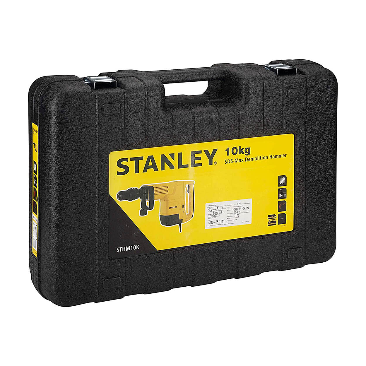 Stanley 10kg 1600W SDS Max Demolition Hammer With Kitbox & Chisel, STHM10K-IN