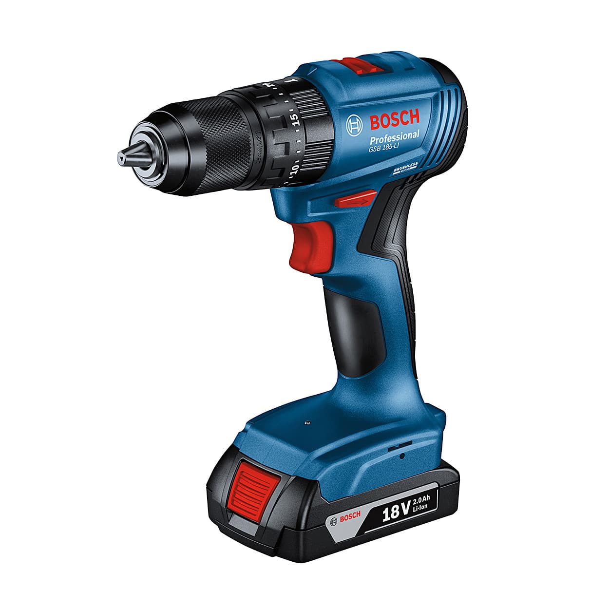 Bosch 18V Lithium-ion Professional Cordless Combi Impact Brushless Drill Driver (Bare Unit), GSB 185