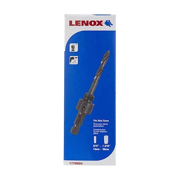 Lenox 14 mm - 30 mm Standard Hole Saw Arbor With 3-1/4 Inch Pilot Drill Bit, 1779804