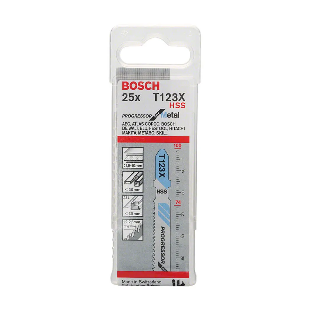 Bosch 100 mm Jigsaw Blades Progressor for Metal (T 123 X), 2 608 638 474