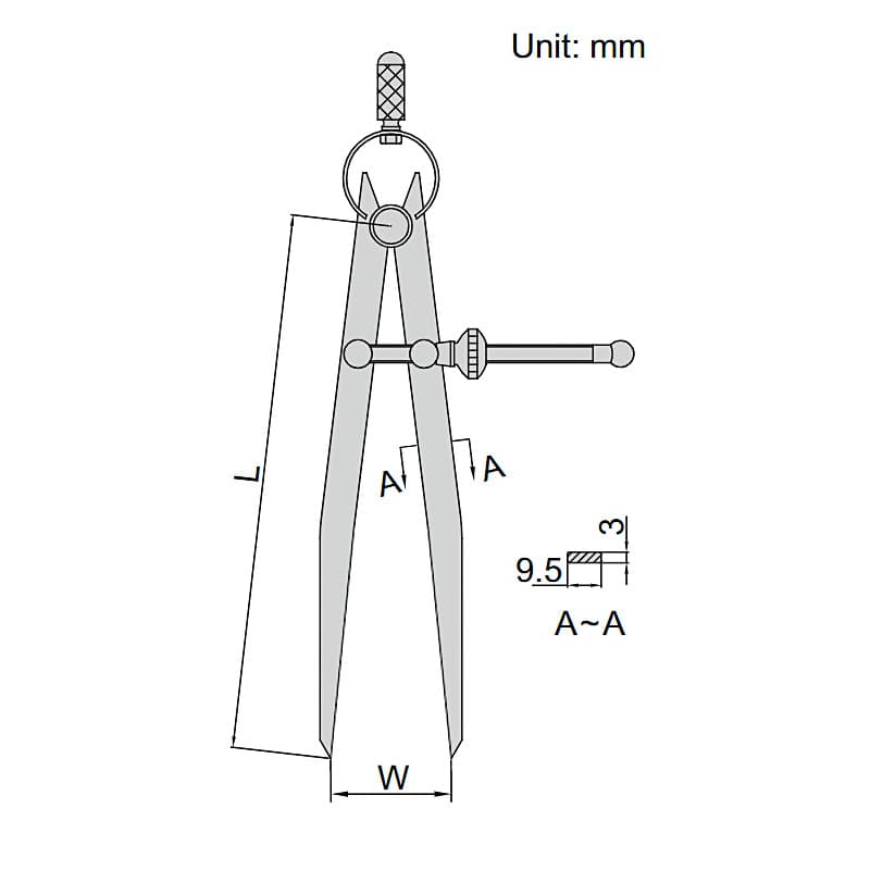 Insize 150 mm / 6 inch Spring Divider, 7260-150