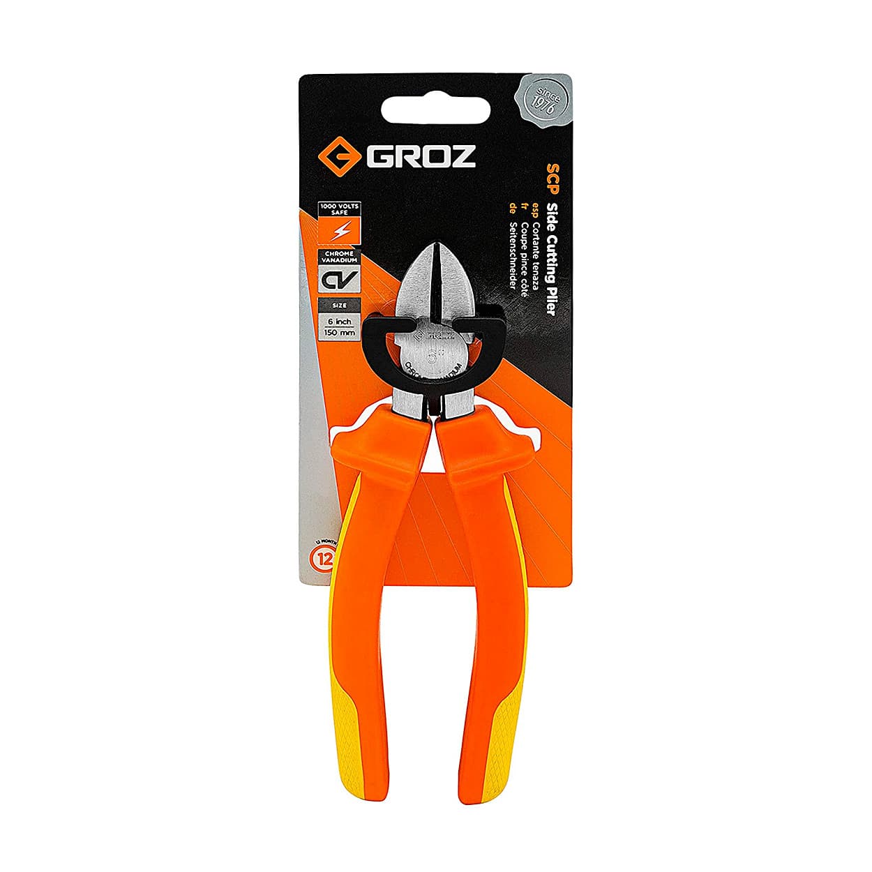 Groz 6 inch / 150 mm Insulated Side Cutting Pliers (VDE), SCP/CV/6
