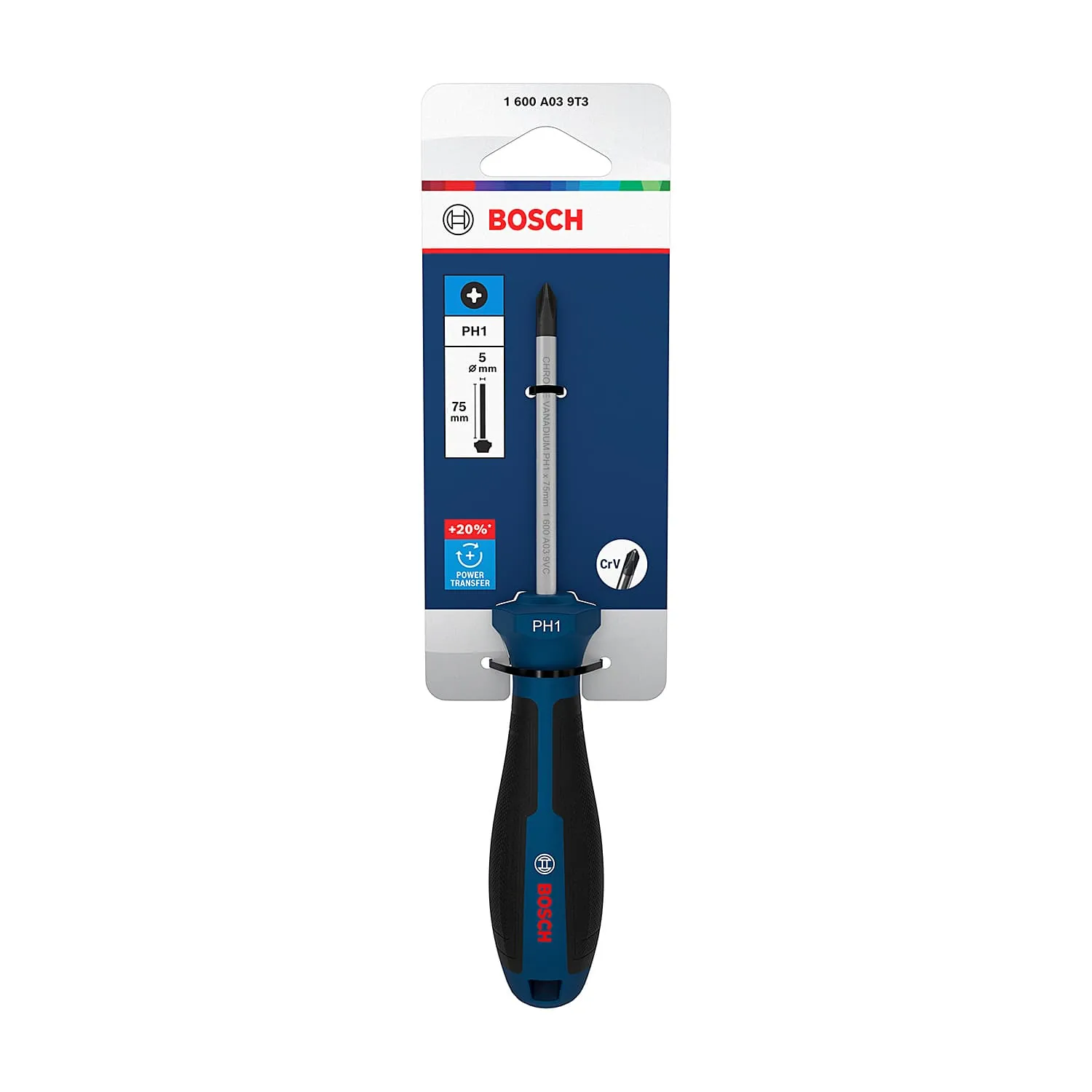 Bosch PH1 x 75 mm Blade Length Phillips Screwdriver, 1 600 A03 9T3