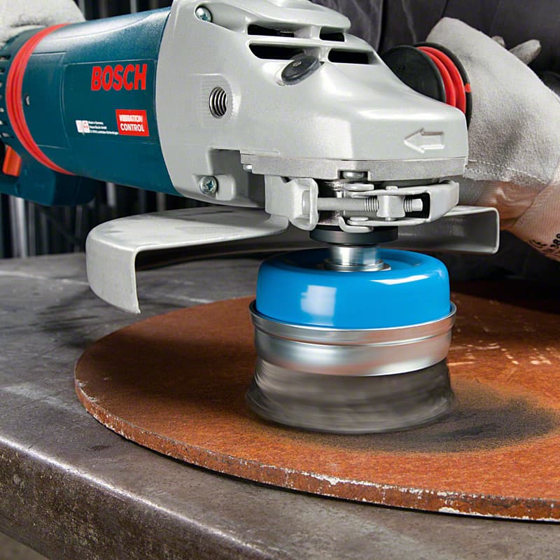 Bosch 100 mm Dia. Steel Wire Cup Brush with Knotted Wire, 1 608 614 002