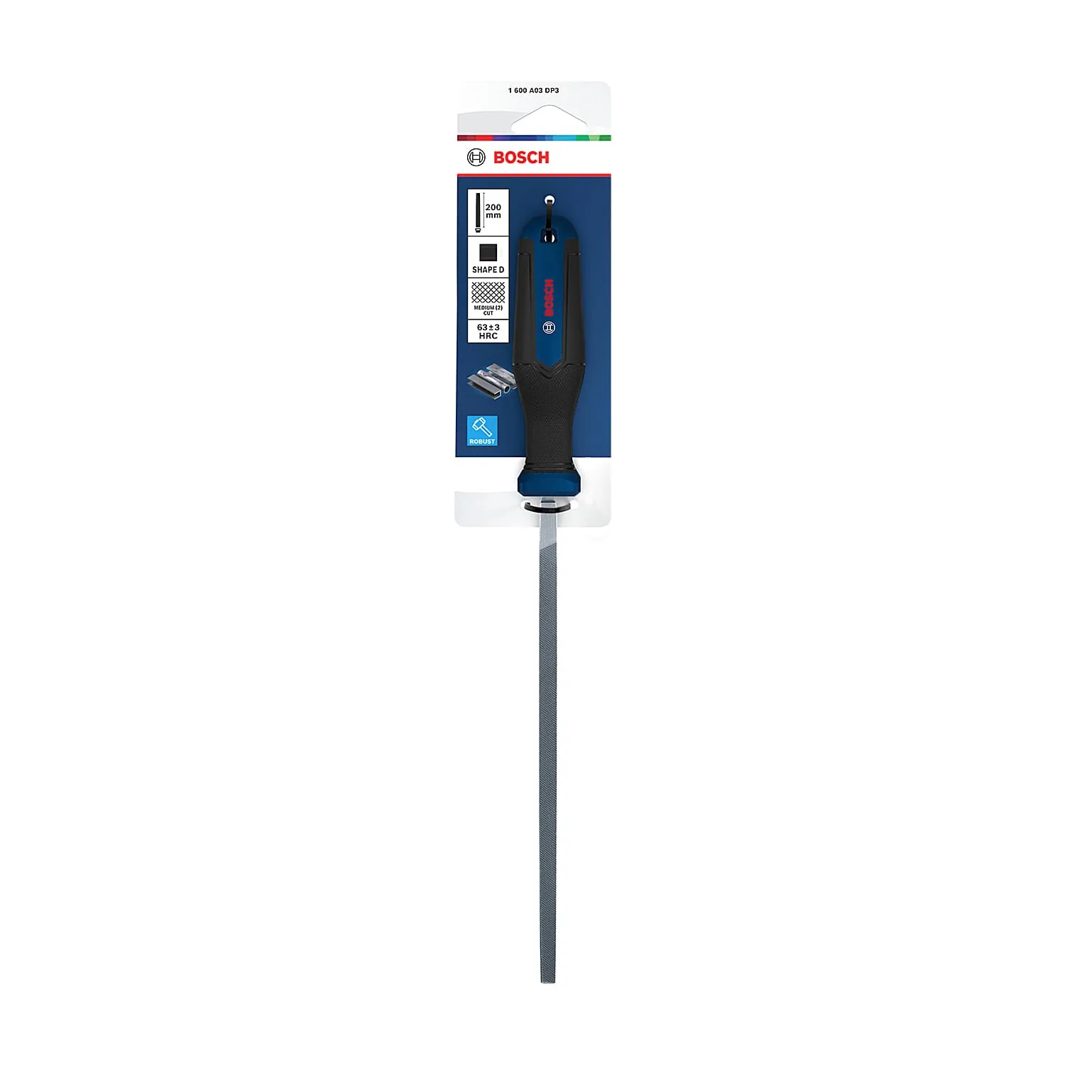 Bosch 200 mm / 8 inch Square Metal Rasp File (Shape D), 1 600 A03 DP3