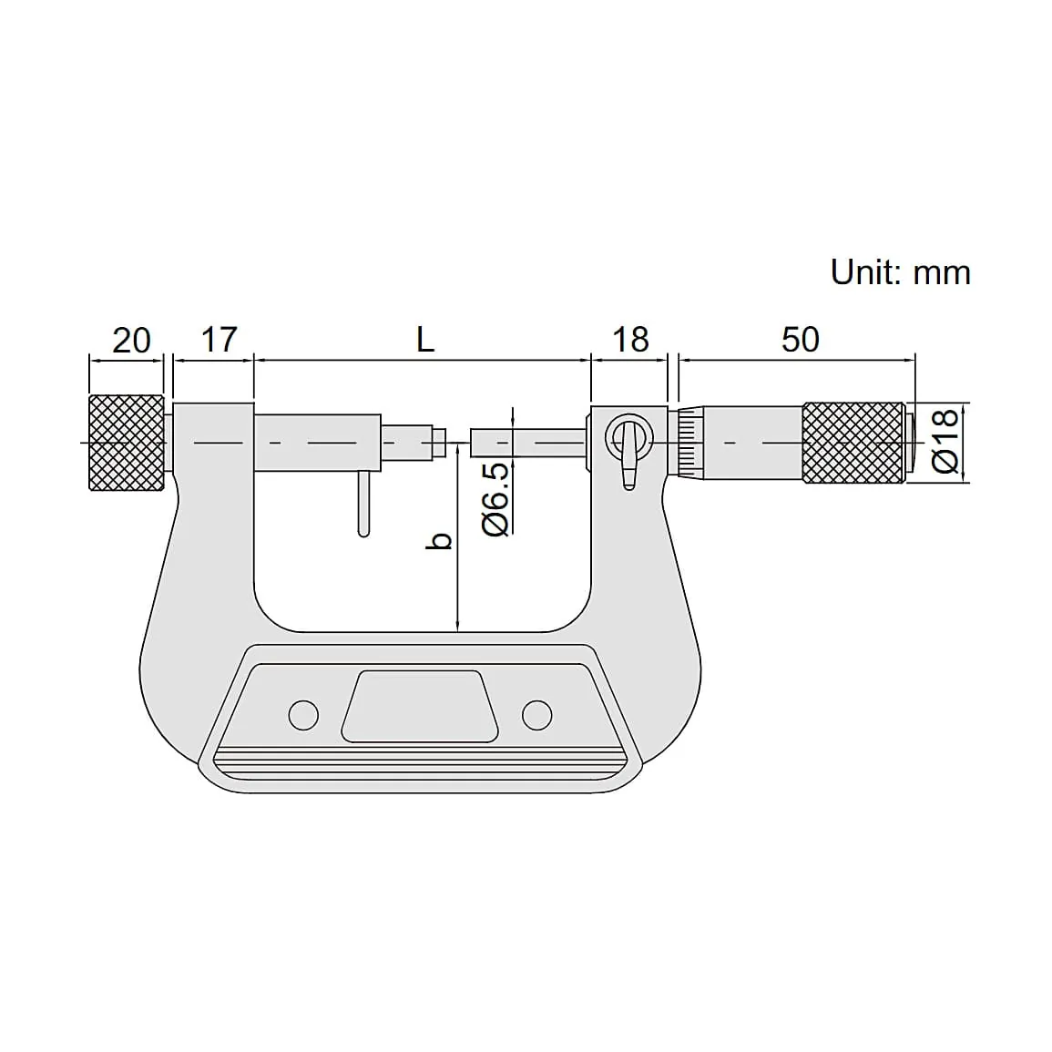 Insize 0 - 25 mm Indicating Micrometer without Indicator, 3331-25A