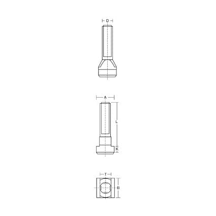 Apex 20mm x M20 x 100mm Length Clamping T-Bolts (Pack of 10 Pcs), 929-39