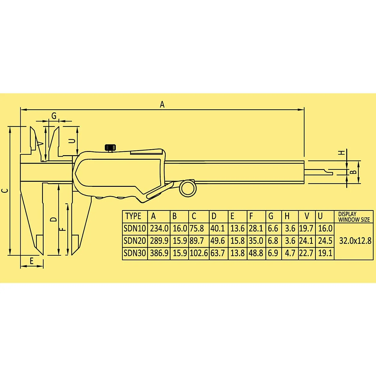 Baker 300 mm / 12 inch (SDN Series) Digital Vernier Caliper (Swiss Technology), SDN30