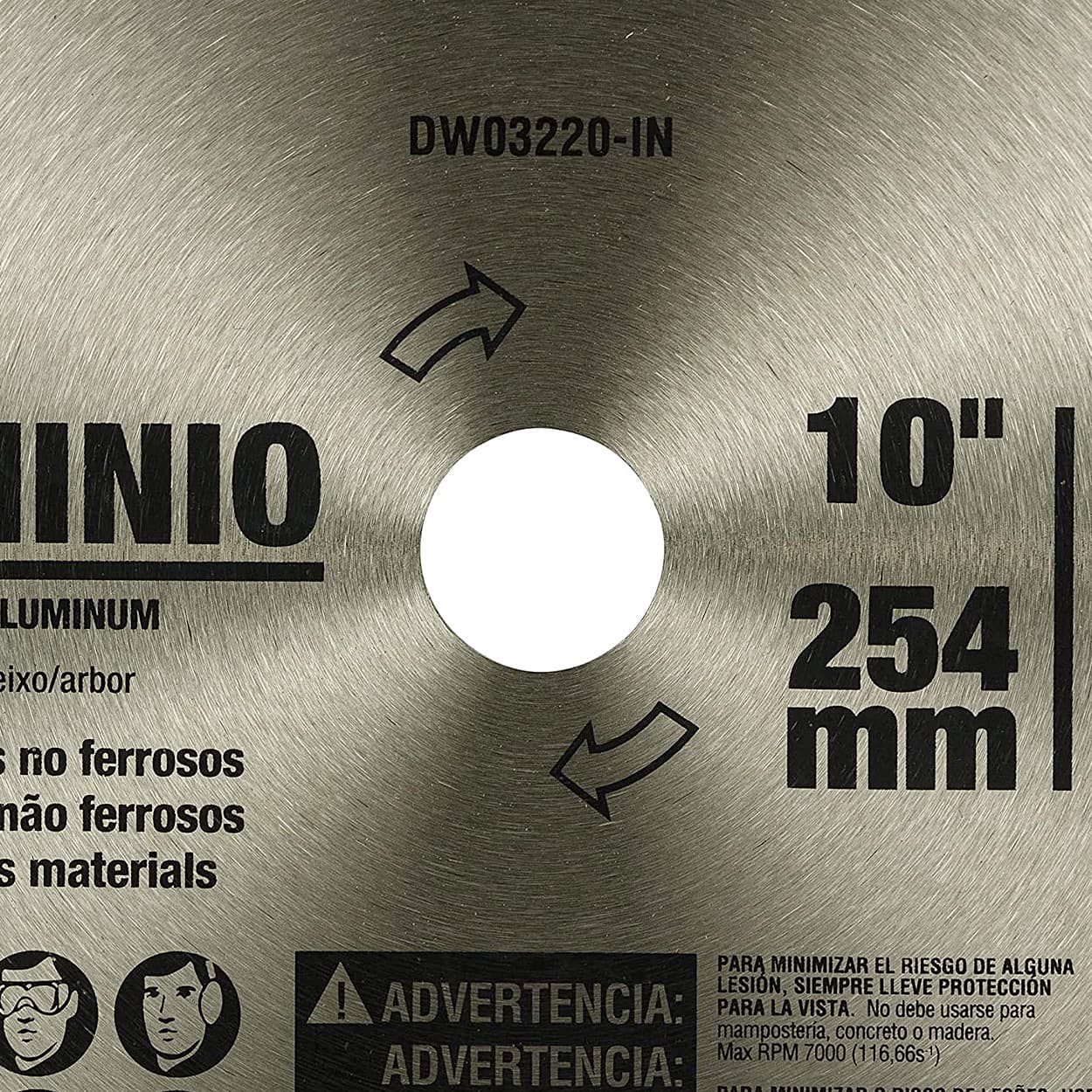 Dewalt 10 inch / 254 mm Circular Saw Blade For Cutting Aluminium (100 Teeth), DW03220-IN