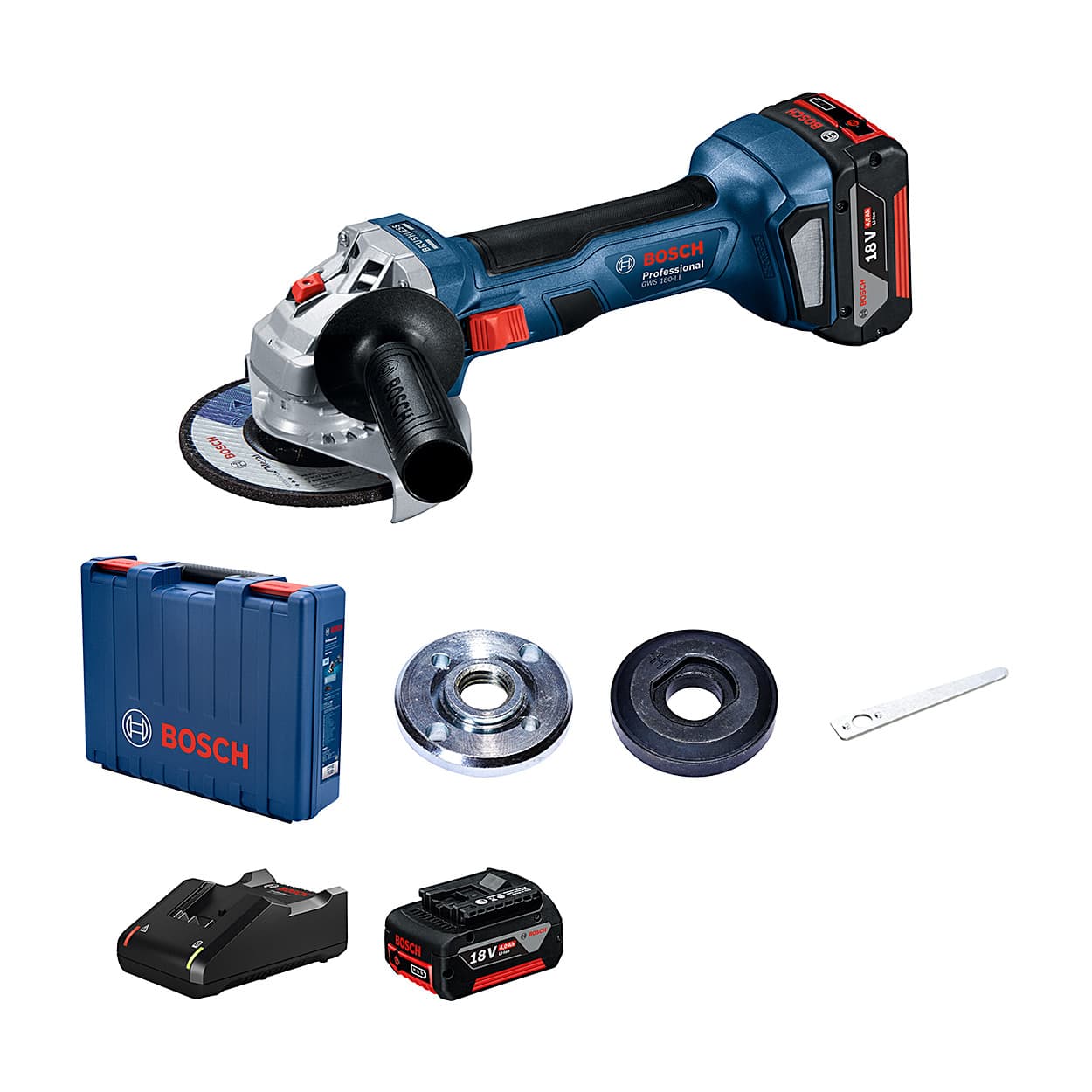 Bosch 100mm / 4 inch 18V Cordless Angle Grinder Professional, GWS 180-LI