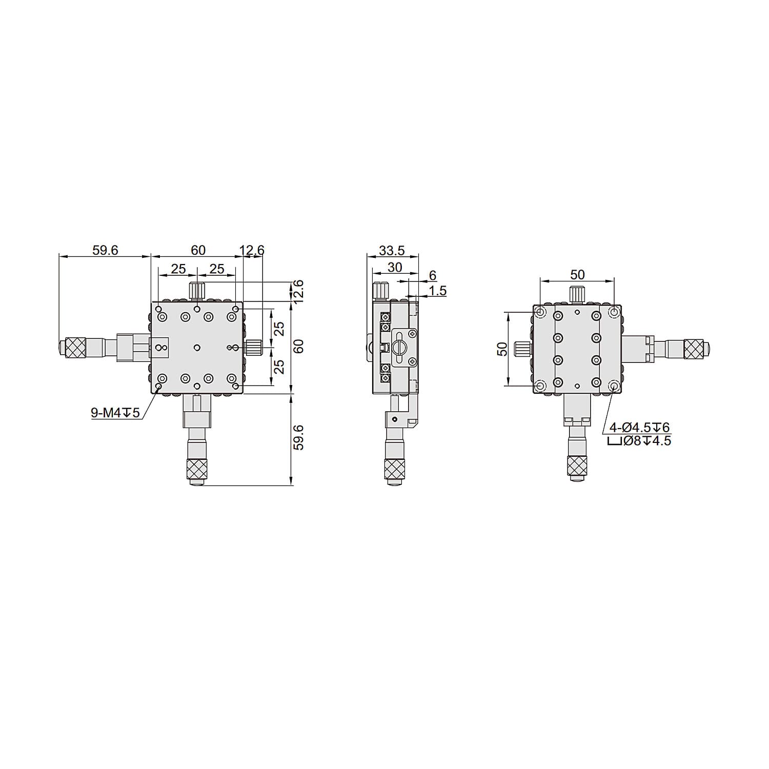Insize 60 x 60 mm XY-Axis Stage, 6584-602