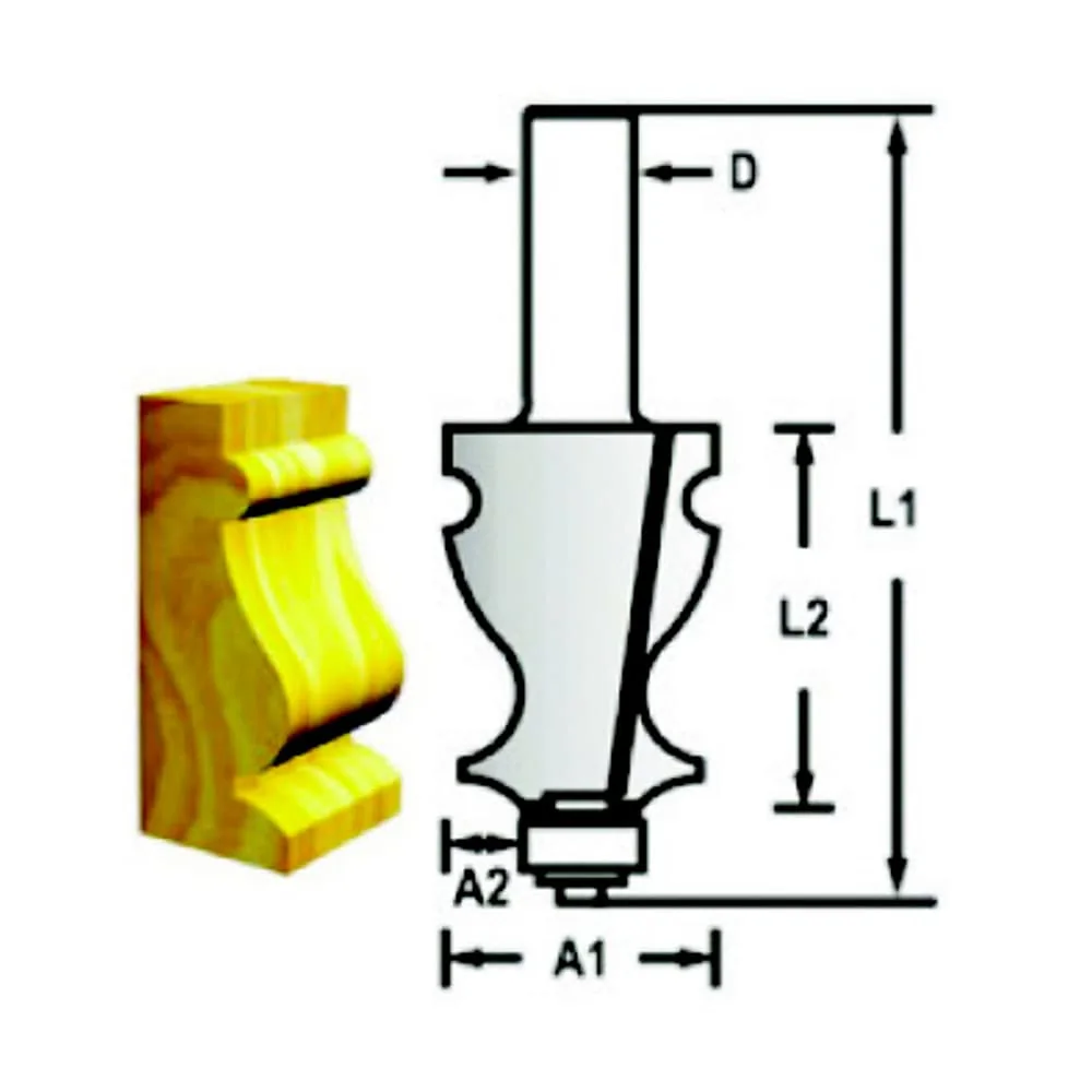 Makita 8.00 mm Router Bit (Fish Handdrail Bit), D-48832