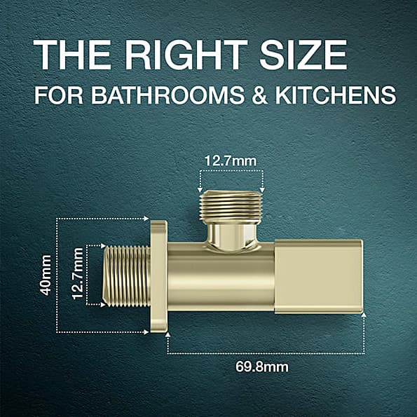 Kohler Complementary Square Angle Valve In French Gold Finish, K-80158IN-9-AF