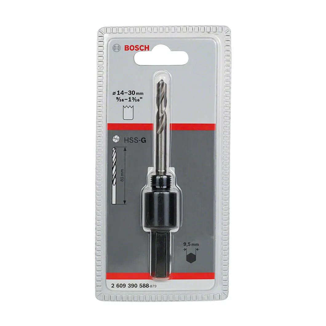 Bosch Hex adapter with 1/2" - 20UNF thread with HSS-G pilot drill bit, 2 609 390 588