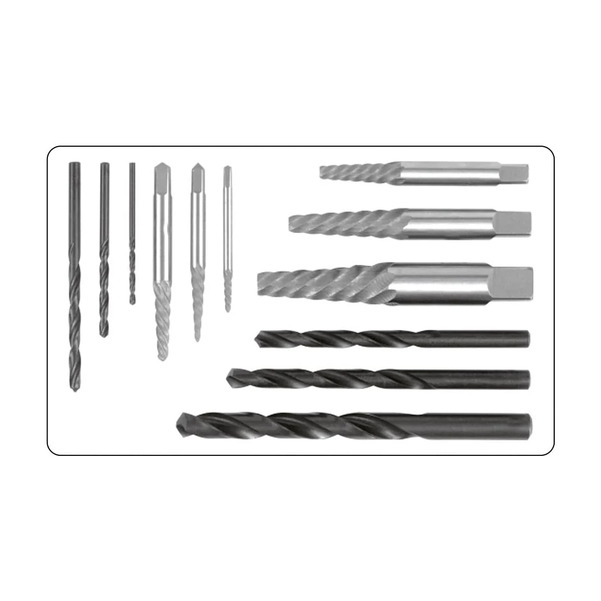 Yato 12 Pcs Screw Extractors & HSS Drill Bits Set, YT-0591