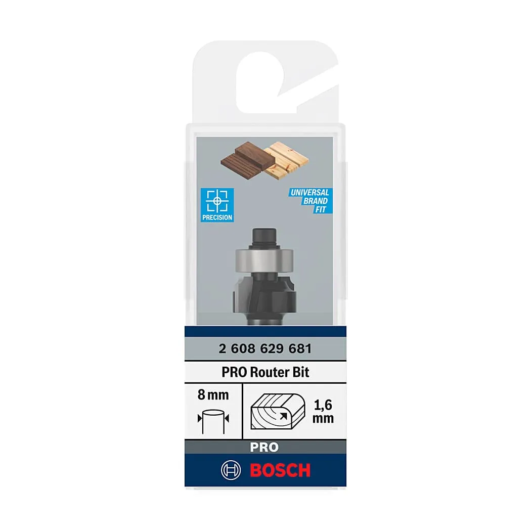 Bosch 15.9 mm Pro Router Bit (Rounding Over Bit), 2 608 629 681