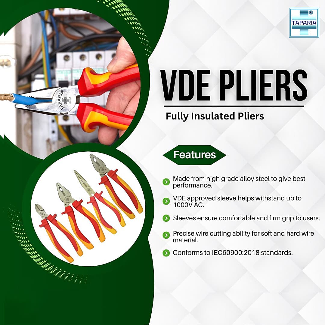 Taparia 6 inch / 160 mm Combination Pliers (VDE), VDECP-6