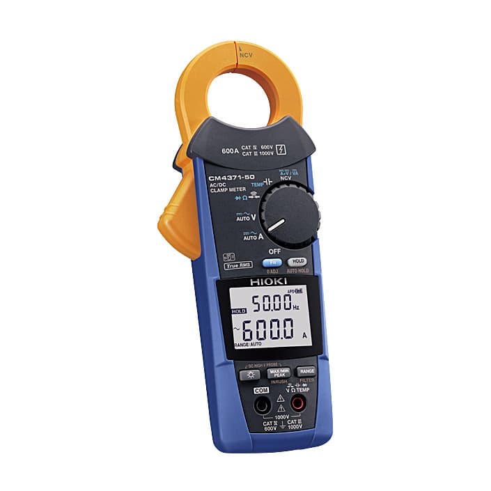 Hioki 20.00 A / 600.0 A True-RMS AC/DC Clamp Meter, CM4371-50