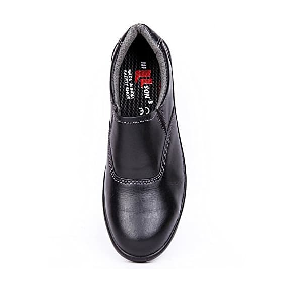 Hillson ISI Marked Single Density Grain Leather LF 02 Ladies Safety Shoes - Steel Toe (Black)