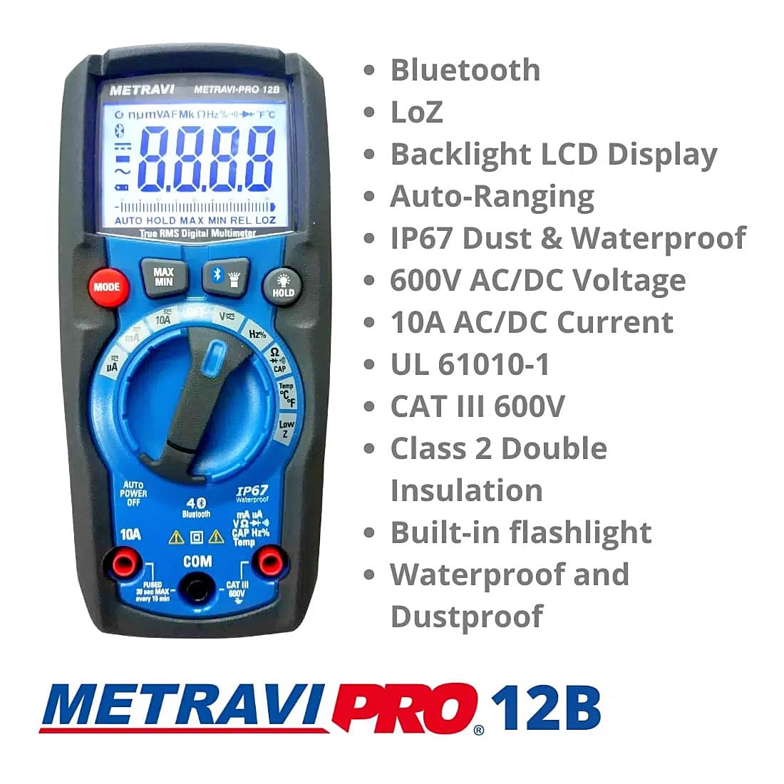 Metravi 4000 Counts / 600V Next-Gen Compact Digital TRMS Multimeter, Pro-12B