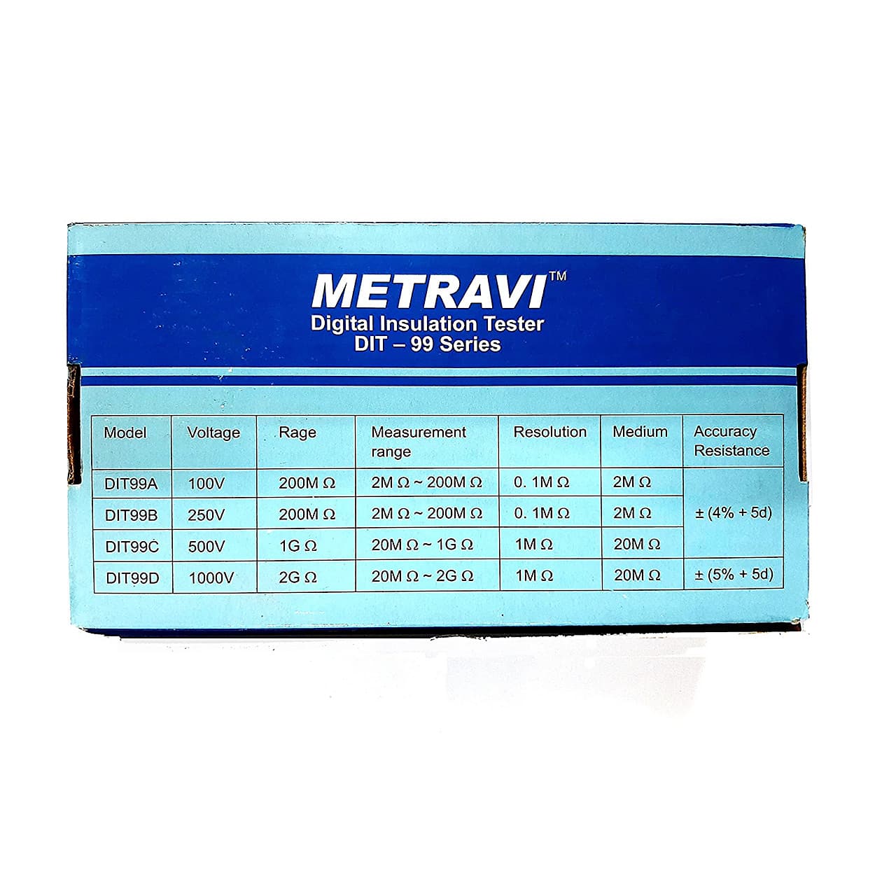 Metravi 1000V / 2G Ohms Battery Cum Mains Operated Digital Insulation Resistance Tester, DIT-99D
