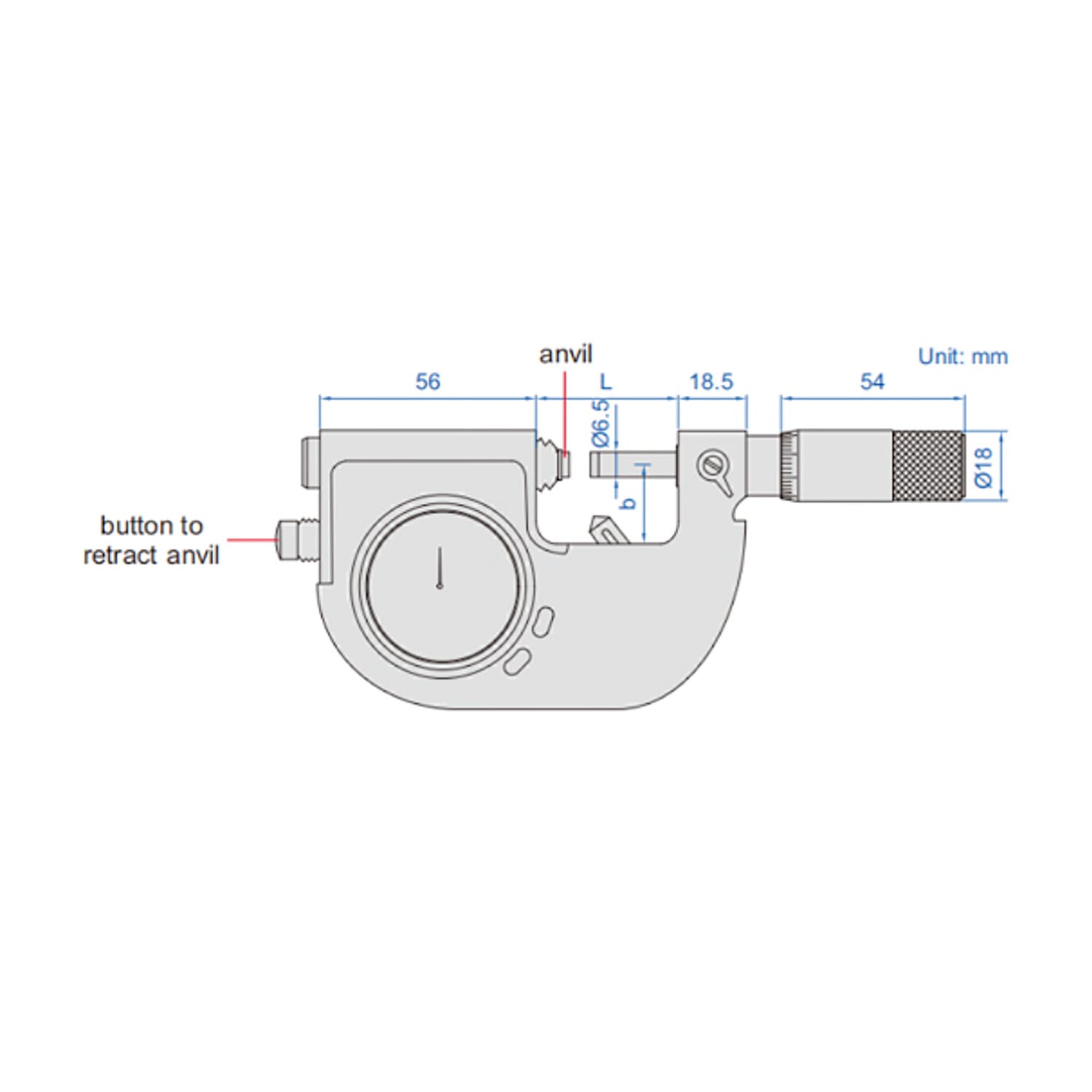 Insize 25 - 50 mm Bluetooth Digital Indicating Micrometer, 3507-50B