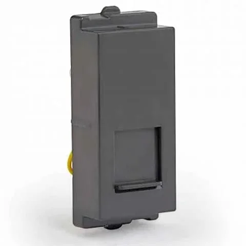 Schneider Electric Opale RJ 11 Telephone Outlet With Shutter - Coke Grey (Pack of 10 Pcs), AAKY4011