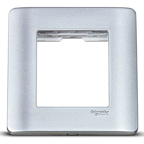 Schneider Electric Zencelo 2 M Grid & 2 Module Cover Frame - Satin Silver (Pack of 10 Pcs), IN8402C(SA)