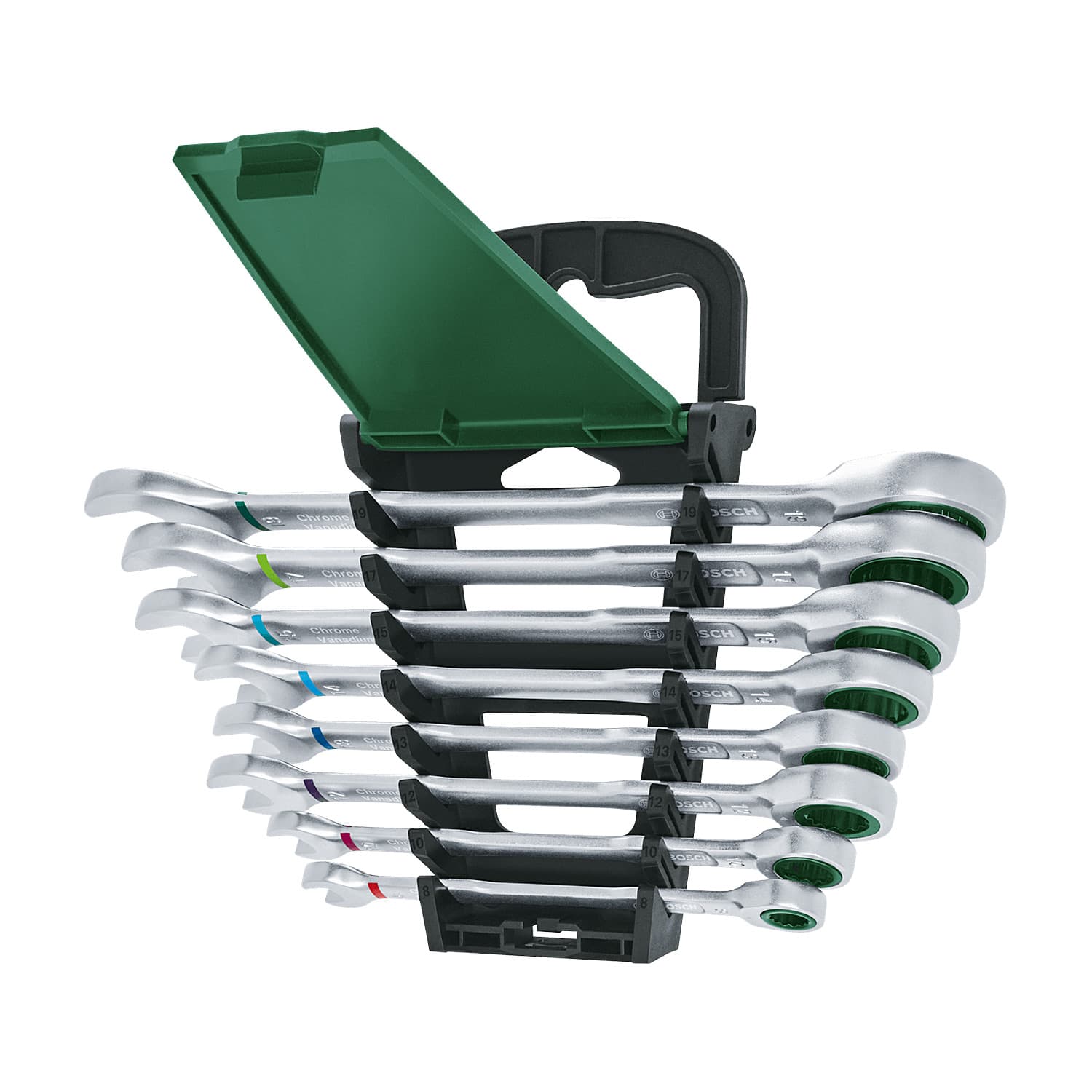 Bosch 8 Pcs Ratchet Combination Wrench Set, 1 600 A02 7PS