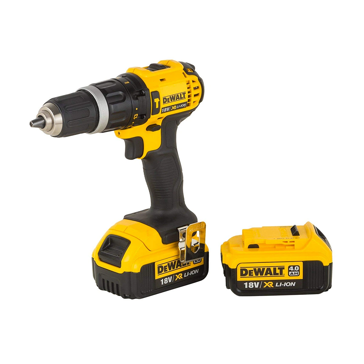 Dewalt 18V / 13mm XR Li-ion Cordless Compact Hammer Drill Machine/Driver with 2x4.0 Ah Batteries Included, DCD785M2-QW