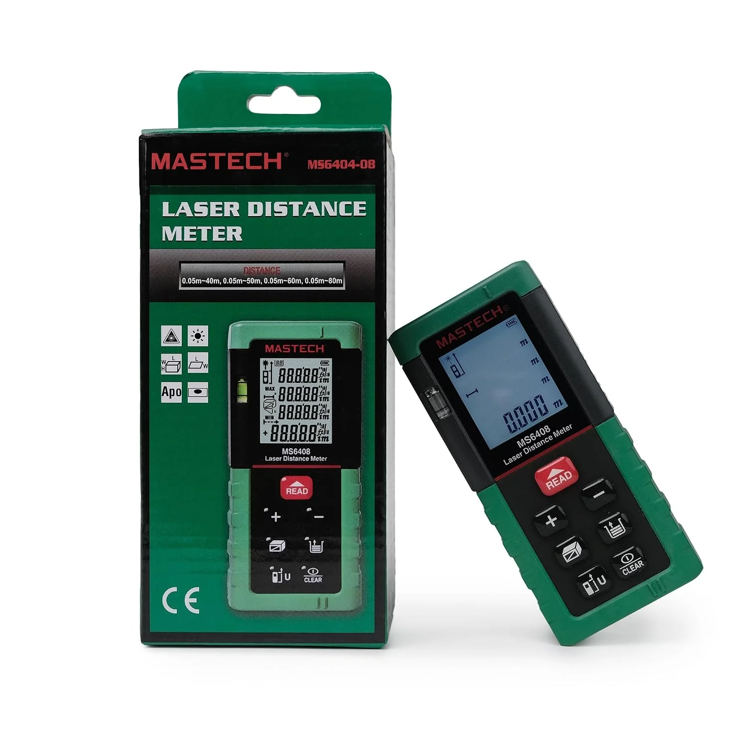 Mastech 80Mtr Laser Distance Meter, MS6408