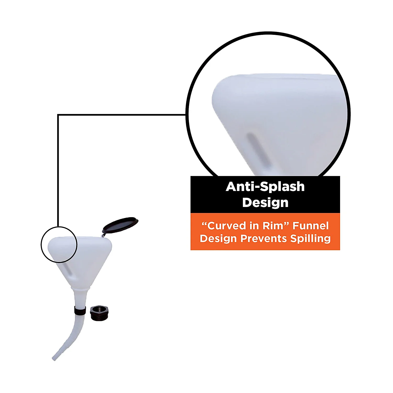 Groz 240 mm Heavy Duty Anti Splash Smart Funnel, FNL/9B