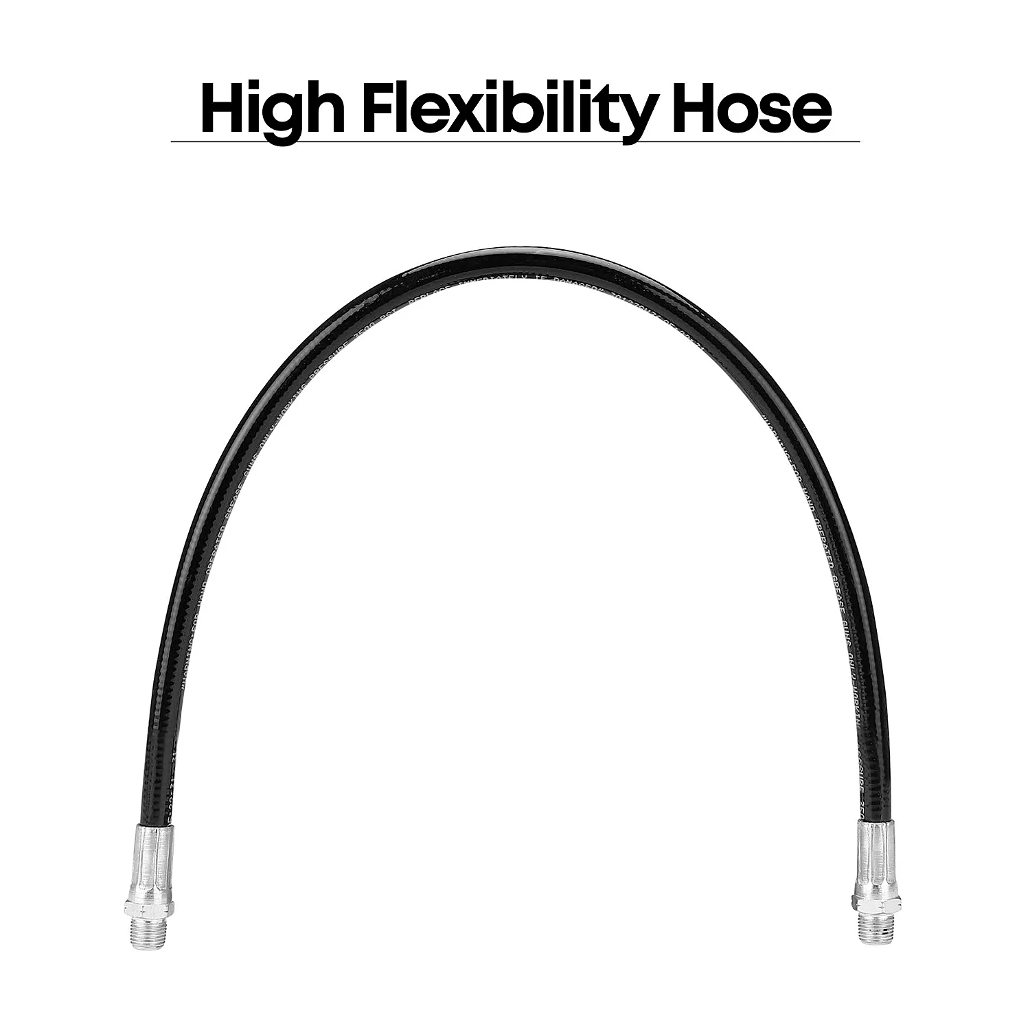 Groz 300 mm / 12 inch Flexible Grease Gun Hose With End Connections, GHC-12/B