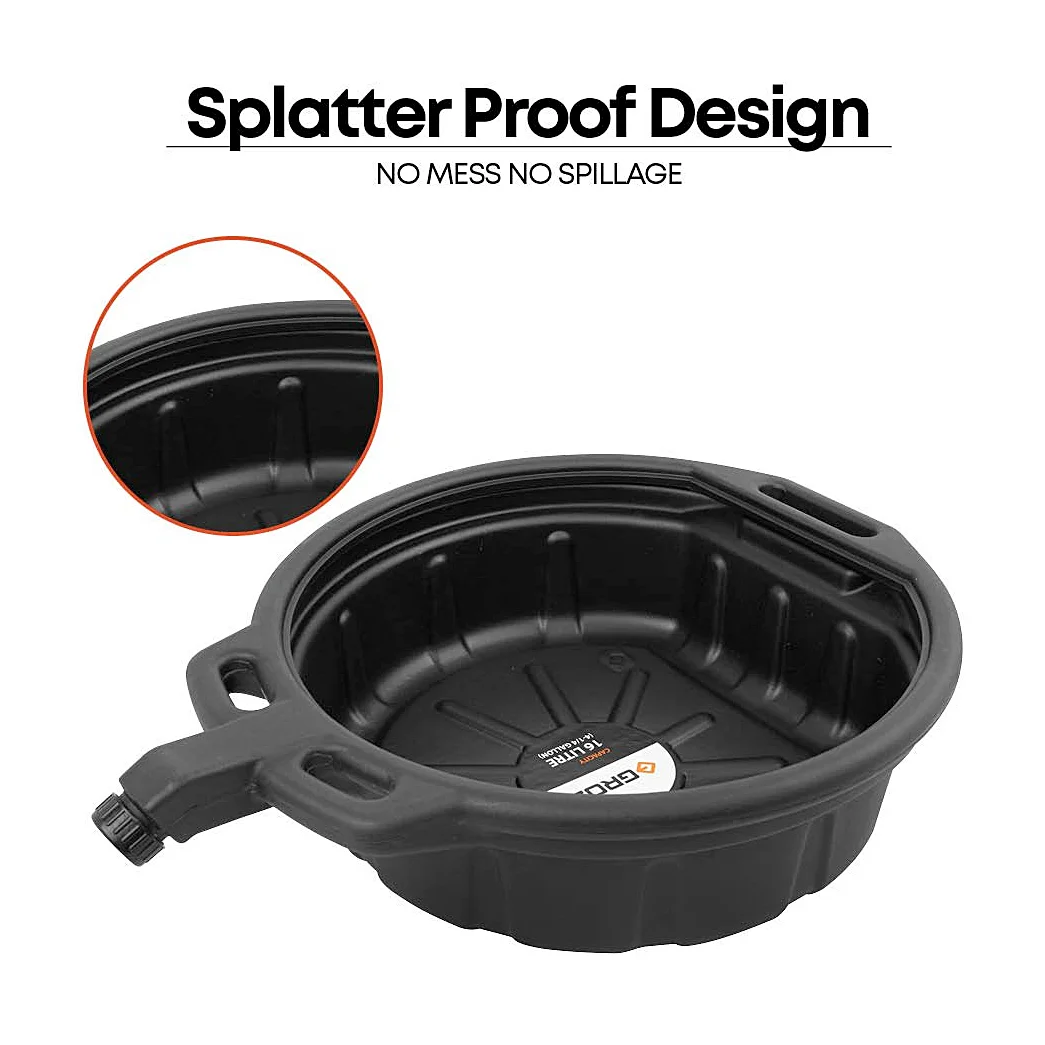 Groz 16 Ltr High-Density Waste Oil Drain Pan, ODP/16
