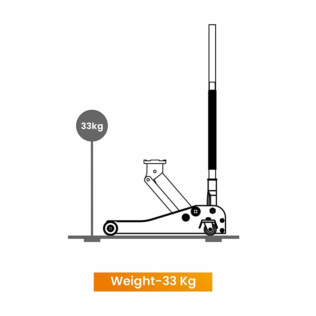 Blackbuddy 3 Ton Hydraulic Floor Jack (Dual-Piston), IBFJ3TR