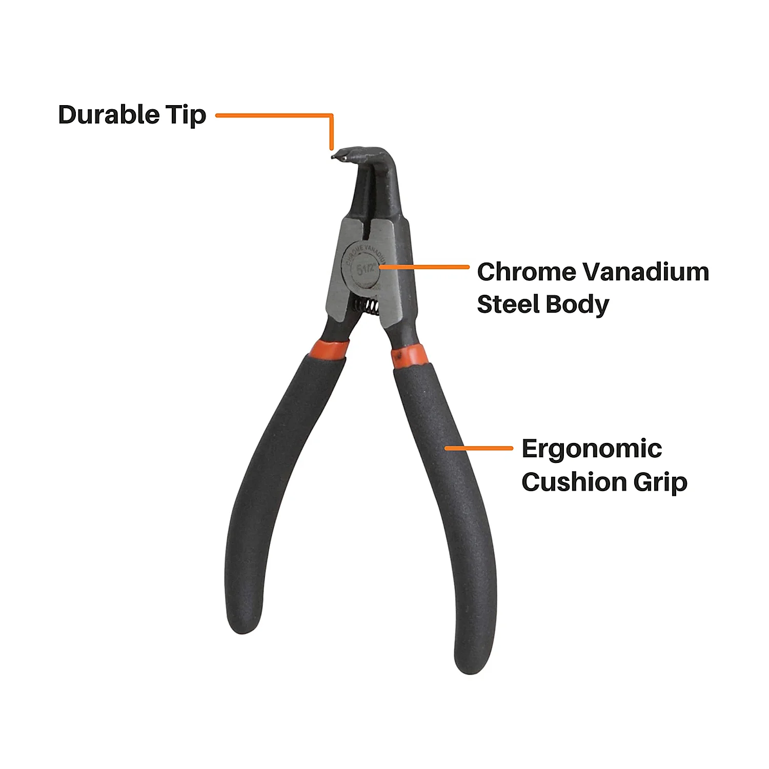 Groz 7 inch / 175 mm External Bent Circlip Plier, CLP/BND/E/175